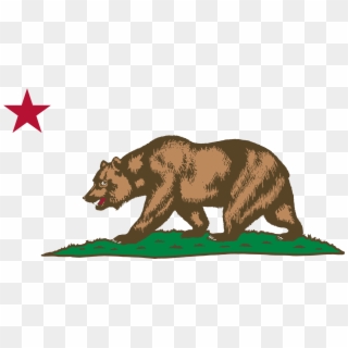 Flag Of California Bear Plot And Star - California Bear And Star Clipart