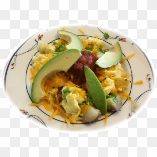Scrambled Eggs, Avocado, And Salsa Recipe 5-10 Minutes - Spinach Salad Clipart