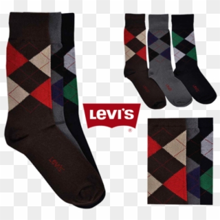 ~levis Diamond Pattern Socks Pack Of Three Pairs Grey - Sock Clipart