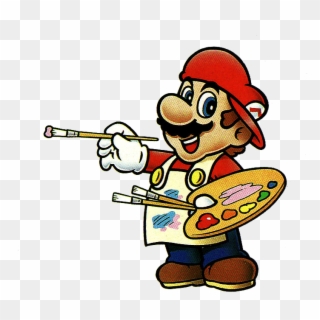 Painter Mario - Mario Paint Mario Clipart