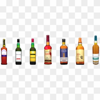 Alcohol Bottles Whiskey Wine Scotch Glass Drink - Бутылки С Алкоголем Png Clipart