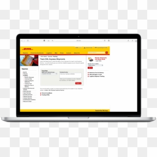 Image Of Dhl Package Tracking Website - Dhl Clipart