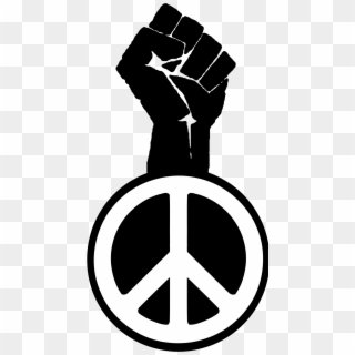 Fight The - Peace Sign With Fist Clipart