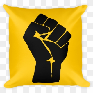 Yellow Black Power Fist Square Pillow - Civil Rights Movement Clipart - Png Download