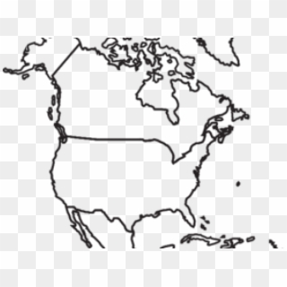 Map Of The Usa Clipart Outline - Black Map Of North America - Png Download