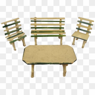 German Garden Set Park Bench Table Chairs In Small Clipart
