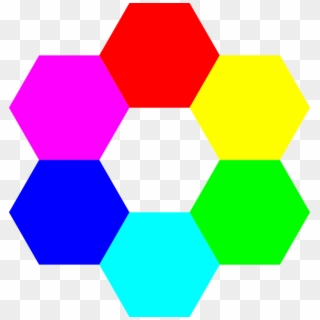 Rainbow Hexagons Clip Art At Clker - 6 Colors - Png Download