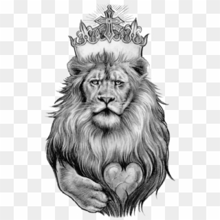 Free Png Download Lion Tattoo Designs Png Images Background - Lion With Crown Tattoo Designs Clipart