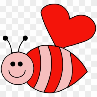 Valentine Bee Clipart - Valentine Clipart - Png Download