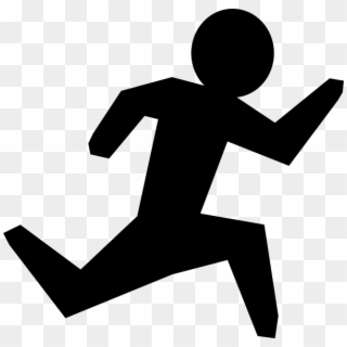 Running Stick Figure Png - Black And White Person Running Clipart