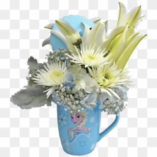 Anna And Elsa Flower Mug With Lid - Bouquet Clipart