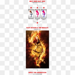 Gif Animated Fire Photoshop Action - Poster Clipart