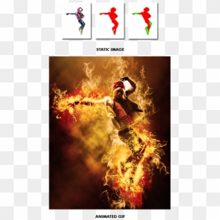 Gif Animated Fire Photoshop Action By Smartestmind - Design Clipart