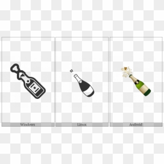 Bottle With Popping Cork On Various Operating Systems - Glass Bottle Clipart