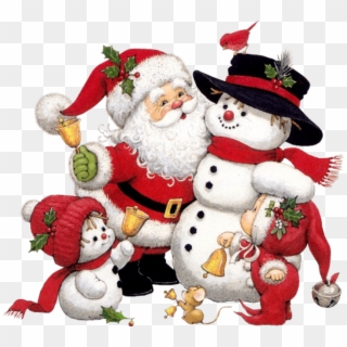 Free Png Cute Snowman Santa And Kid Png Images Transparent - Mensagem De Natal Gif Clipart