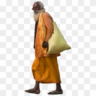 Jugaad Render, Sadhu Walking, Man Walking Indian Cutout - Indian People Walking Png Clipart