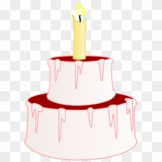 Birthday Cake Two Story With Candle - Birthday Cake Clip Art - Png Download