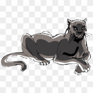 Cartoon Panther Kid Free Download Clipart - Black Panther Lying Down - Png Download