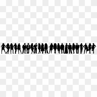 People, Group, Crowd, Line, Silhouette, Black, Standing - People Silhouette Transparent Background Clipart