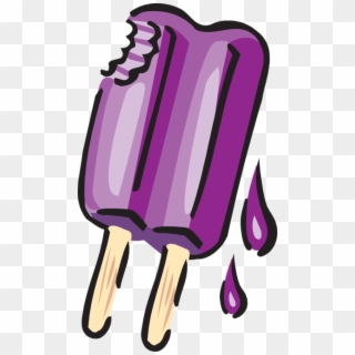 Clip Art Of Yummy Snacks - Purple Popsicle Clipart - Png Download