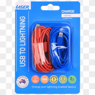 Laser Lightning Cable 2 Pack - Usb Cable Clipart