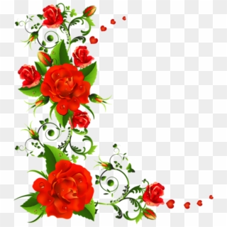Rosas Rojas Png - Corner Flower Vector Png Clipart