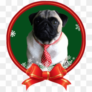 It's A Pug With A Christmas Tie Nail Art Patch Puppy - Candles Of Christmas Png Clipart