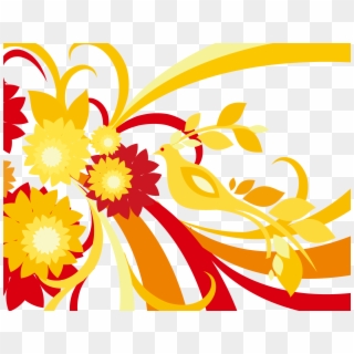 Orange And Yellow Png Flowers - Yellow Flower Abstract Png Clipart
