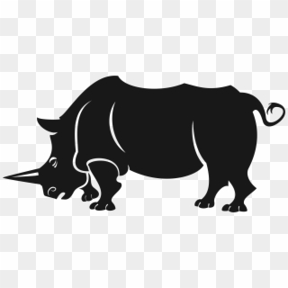 Big Image - Black And White Rhino Clipart - Png Download