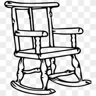 Big Image - Rocking Chair Clipart Black And White - Png Download