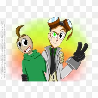 “ Here We Go,a Little Gift From The Scientist Baldi - Cartoon Clipart