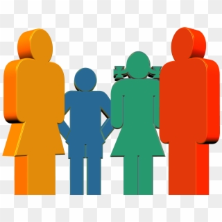 Colored Silhouettes Mother, Father And Children Demonstrating - Orientacion Familiar Clipart