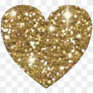 Sparkly Heart Sticker By - Glitter Gold Heart Png Clipart
