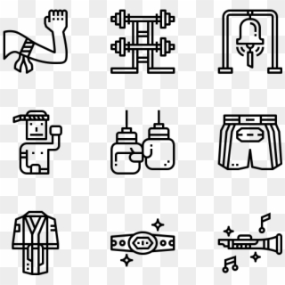 Thai Boxing - Manufacturing Icons Clipart