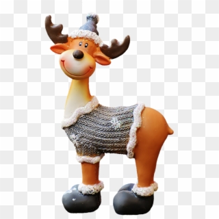 Christmas, Moose, Santa Hat, Fun, Funny, Cute, Deco - Hình Giáng Sinh 2019 Clipart
