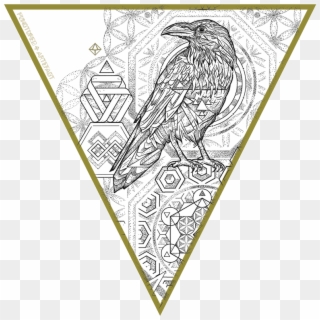 It Features A Raven Top On Top Of A Metatron's Cube - Sketch Clipart