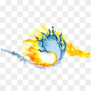 Water And Fire Blending Transparent, Download Original - Fire And Ice Png Clipart