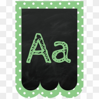 Chalkboard Bunting Banner Alphabet Polka Dot In Pastel - Illustration Clipart