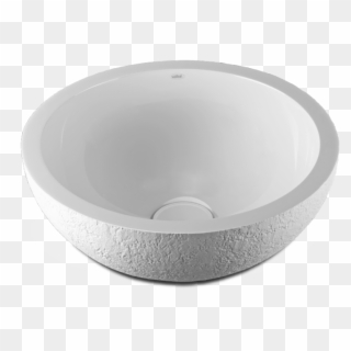 Dolce Collection Round Washbasin With External Texture - Bathroom Sink Clipart