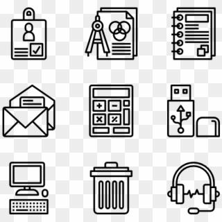 Office Stationery - Manufacturing Icons Clipart