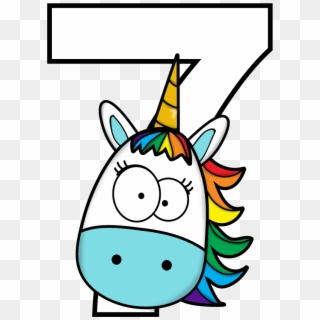 Numeros Unicornio - Unicorn Number Drawing Birthday Party Unicornio Clipart