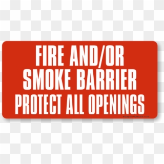 Fire & Smoke Barrier Label - Fire Barrier Sign Clipart