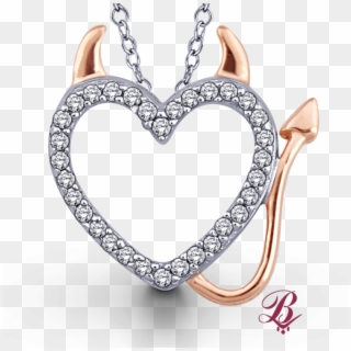 Diamond Accent Devil Heart Pendant - Locket Clipart
