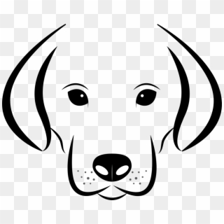 Dog, Vector, Head, White, Background, Labrador, Animal - Black And White Cartoon Dog Face Clipart