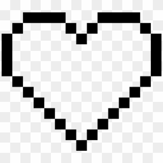 Empty Pixel Heart - Pink 8 Bit Heart Clipart