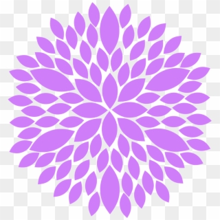 Floral Purple Flowers Clip Art - Dahlia Clip Art Png Transparent Png