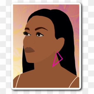 Michelle Obama Portrait Sticker - Illustration Clipart
