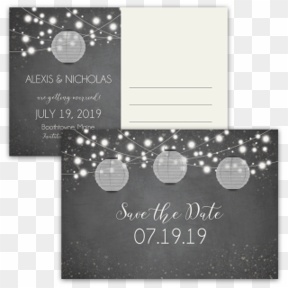 Rustic Save The Date Postcard Search Result 88 Cliparts - Wedding Reception Invitations Blue Chalkboard Lantern - Png Download
