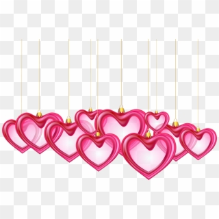 Hanging Hearts Decor Transparent Png Clip Art - Hanging Hearts Clipart Png