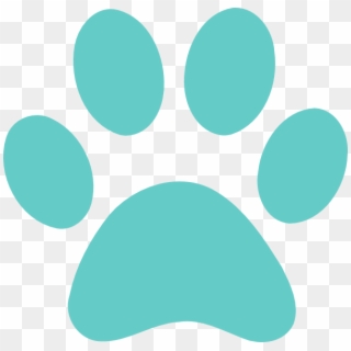 Small - Teal Paw Print Clipart